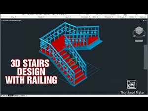 3D STAIRS and RAILING Design in CAD | cad tutorials