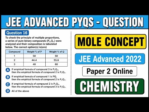 JEE Advanced PYQs | Mole Concept Most Expected Questions 🔥 | Chemistry PYQ 2026#chemistry #jee