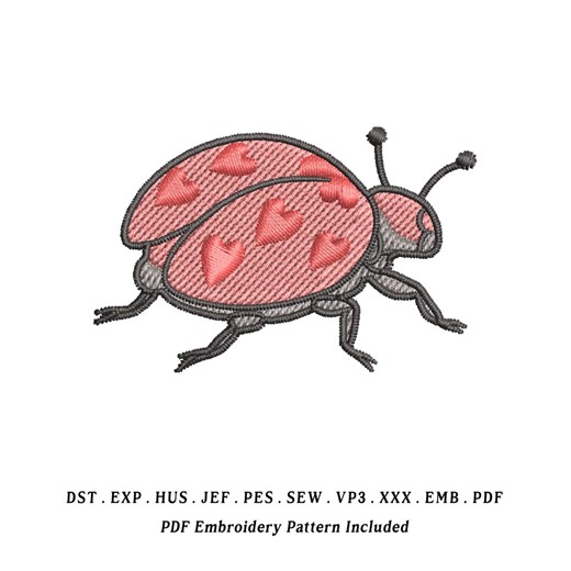 Lady Love Bug Embroidery Design, Cute Ladybug Machine Embroidery File, Kawaii Love Bug Pattern, Insect Embroidery, Digital Download - Etsy