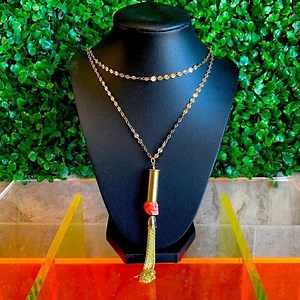 One of a kind bullet casing layering necklace