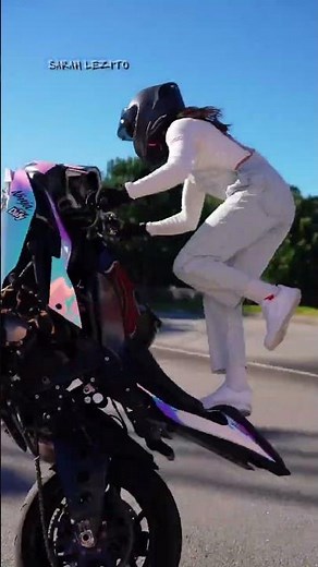 Sarah Lezito Insane Motorcycle Stunt Skills 🔥 | Epic Bike Wheelie Control