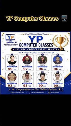 Heartiest congratulations 🎊 👏 💐 🥳 class 12th results by YP Computer Classes