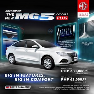 620 reactions · 16 shares | Get a new MG 5 CVT Core Plus for as low as P63,000 Down Payment! Drive this subcompact sedan today! | MG Philippines | Facebook