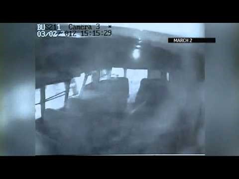 Raw Video: Tornado Hits School Bus