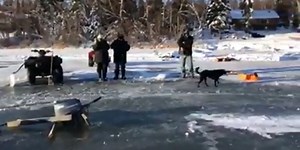 Alaskans create ice carousel on a frozen lake