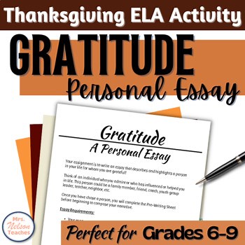 Thanksgiving Essay Writing Activity Middle School | Lesson Plan & Activities