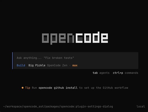 Did you know OpenCode has a Plugins dialog to toggle plugins on/off?And even install a plugin at runtime which gets activated for the TUI immediately.