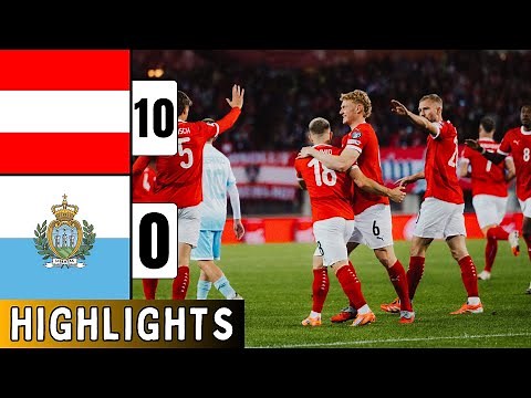 Austria vs San Marino 10-0 | Highlights | Aurnautovic Goals | 2026 Qualifiers | Austria Highlights