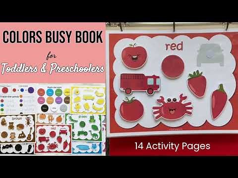 Colors Busy Book, Learning Binder, Quiet Book, Toddlers and Preschoolers, Homeschooling Resources