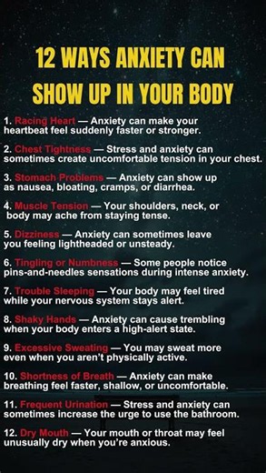 12 Physical Symptoms of Anxiety You Should Know #anxiety #anxietysymptoms #psychologyfacts #shorts