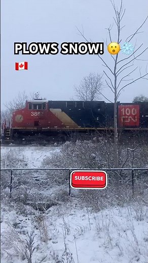 MASSIVE CN Train Plows Through Snow! 😮🇨🇦❄️🚂 #shorts #train
