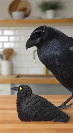 Funny prank with Crow 🤣🤣🤣 #funny #prank #crow