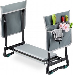 Relaxdays kniebank tuin - kniebescherming tuinieren - kniekussen - tuinkruk inklapbaar | bol.com