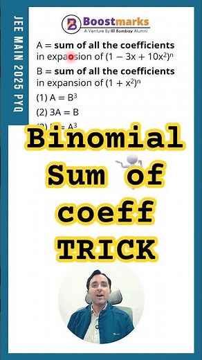 JEE Main 2025 Maths PYQ – Binomial Theorem | Sum of Coefficients