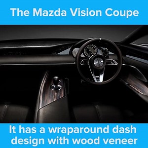 This stunning concept is called the Mazda Vision Coupe  Sadly, it won't make production, but could inspire the design of Mazdas to come. What do you think about the design? | carwow | Facebook