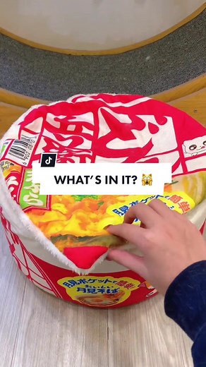 Get this Ramen Bed today to give your cat a snuggly time! 😻🍜