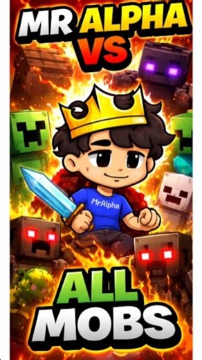 “Mr Alpha vs All Mobs 😱🔥”) #minecraft #shorts #minecraft #mralpha