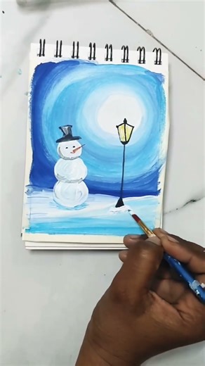 Snowman | Easy Acrylic Art for Beginners ❄️🎨”