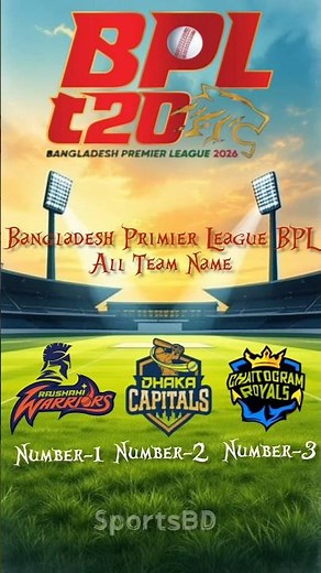 Bangladesh Primier League 2025/2026 || BPL All Team Name || Season-13 || Sports BD ||Live Cricket ||