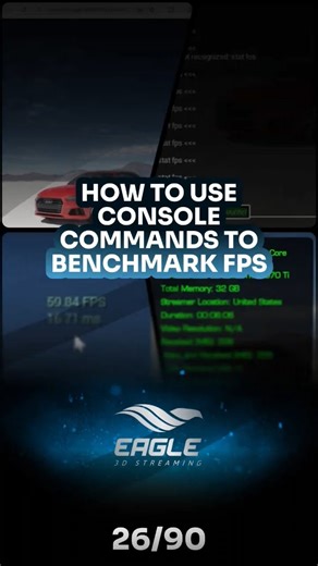 How to use console commands to benchmark FPS #3dvisualization #unrealengine #pixelstreaming #ue5