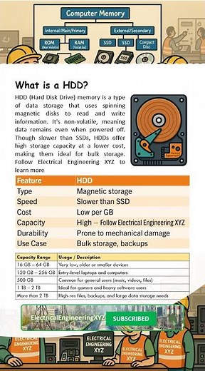What is HDD - Computer Memory Hard Disk Drive