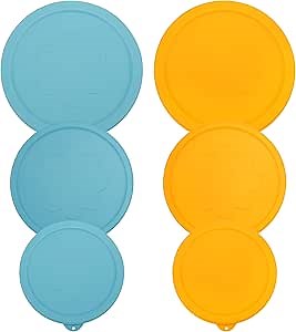 1 Cup 2 Cup 4 Cup Round Silicone Replacement Lids for Pyrex 7202-PC, 7200-PC, 7201-PC Glass Bowls, 6 Pack, Microwave & Dishwasher & Freezer Safe (Container not Included)