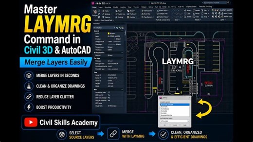 Master LAYMRG Command in Civil 3D AutoCAD | Merge Layers Easily #civil3d #cad #layers #tips #yt | abdul samad