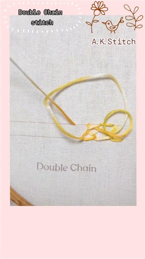 Double Chain stitch ~ダブルチェーンステッチ~ #embroidery #stitch #double chain stitch
