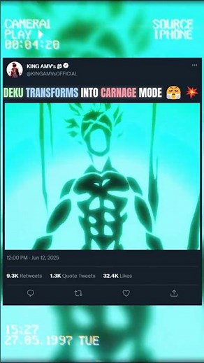 DEKU TRANSFORMS INTO CARNAGE MODE 😤💥 | #myheroacademia #edit #mha #amv #animes