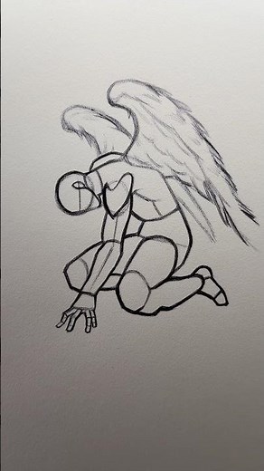How to Draw the Fallen Angel Pose ⭐️Tutorial⭐️ #howtodraw #fallenangel #drawingtutorial #draw #art