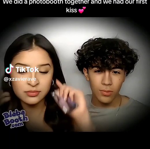 First Kiss Moments Captured in a Photo Booth