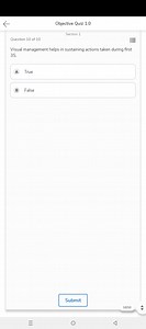 Visual management helps in sustaining actions taken during firs... | Filo