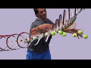 Federer Forehand Right High Ball 3 Super Slow Motion