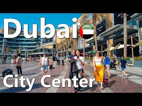 Dubai Burj Khalifa City Center Walking Tour 4K UHD