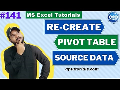 Re create Pivot Table Source Data In MS Excel || Ms Excel Tutorials || dptutorials