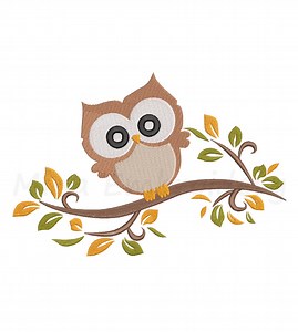 Baby Owl Embroidery Design: Animal on Tree Branch (5 Sizes) (instant Download) - Etsy
