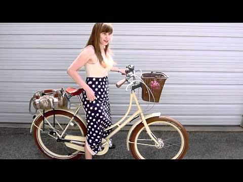 Bicycling in a long dress