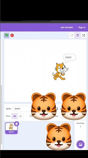Make your scratch cat move and talk in 10 seconds 🐯💻✨️ #scratch #tutorial #shorts