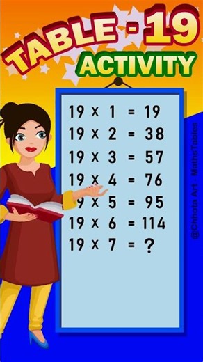 19 ka table with easy trick | table of 19 | 19 का टेबल | 19 ka pahada #tabletrick #Mathstable#shorts