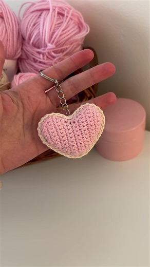 Crochet heart charm tutorial now up on my YouTube channel! 💗 #crochetheart #crochetkeychain #easycrochet #crochettutorial #crochettok