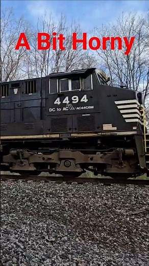 Norfolk Southern engineer loves his horn!! #trainvideo #railfanning #norfolksouthern #trainhorns