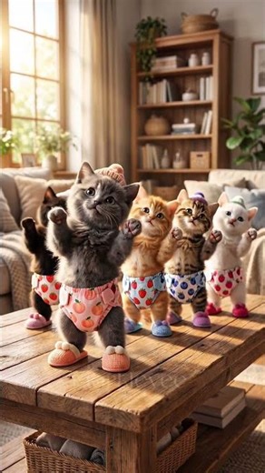 Kittens dancing to digi digi 🪩