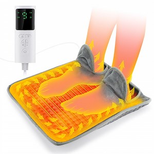 Electric Heated Foot Warmers for Men and Women,Double Sided Foot Heating Pad with 9 Temperature &4 Timer Settings,with Fast Heating Technology for Under Desk,Office,Home,Machine Washable, Gray - Walmart.com