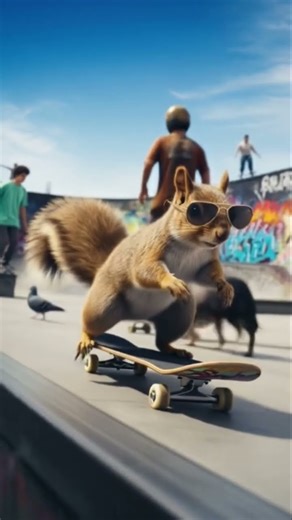 Squirrel Skating Like a Pro 😂🛹