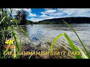 A visit to beautiful Lake Sammamish State Park, Issaquah Washington, on sunny spring day (4K UHD)