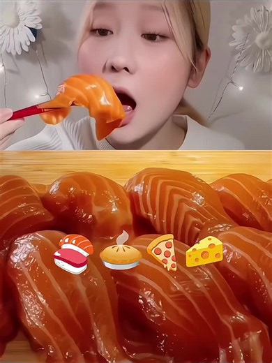 eat according to emojis🍣🥧🍕🧀 ••• credits to MIYU AMSR on YT ••• requested by @🍅콩지🍅 #foryoupageofficiall #foryoupage❤️❤️ #foryoupage #asmrmukbang #fypシ #fyp #mukbang #asmr #miyuasmr