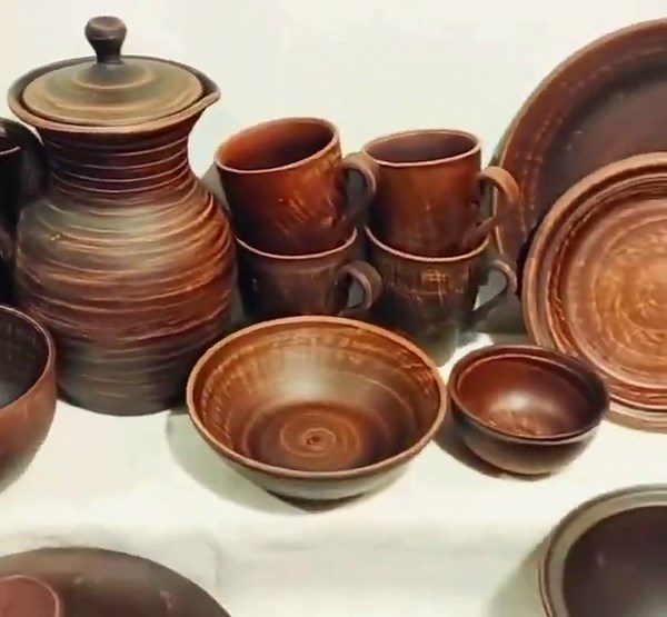 Handmade Clay Dinnerware Set for 6 Rustic Ceramic Ukrainian Pottery Set - Etsy