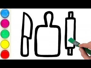 How to Draw Kitchen Set | Easy Step by Step | Kids Drawing and Coloring