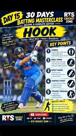 How to Play the Hook Shot Like Rohit Sharma 🏏🔥 | Master the Short Ball | Day 15/30 #shorts #explore