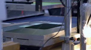 Silk screen printing process at the factory